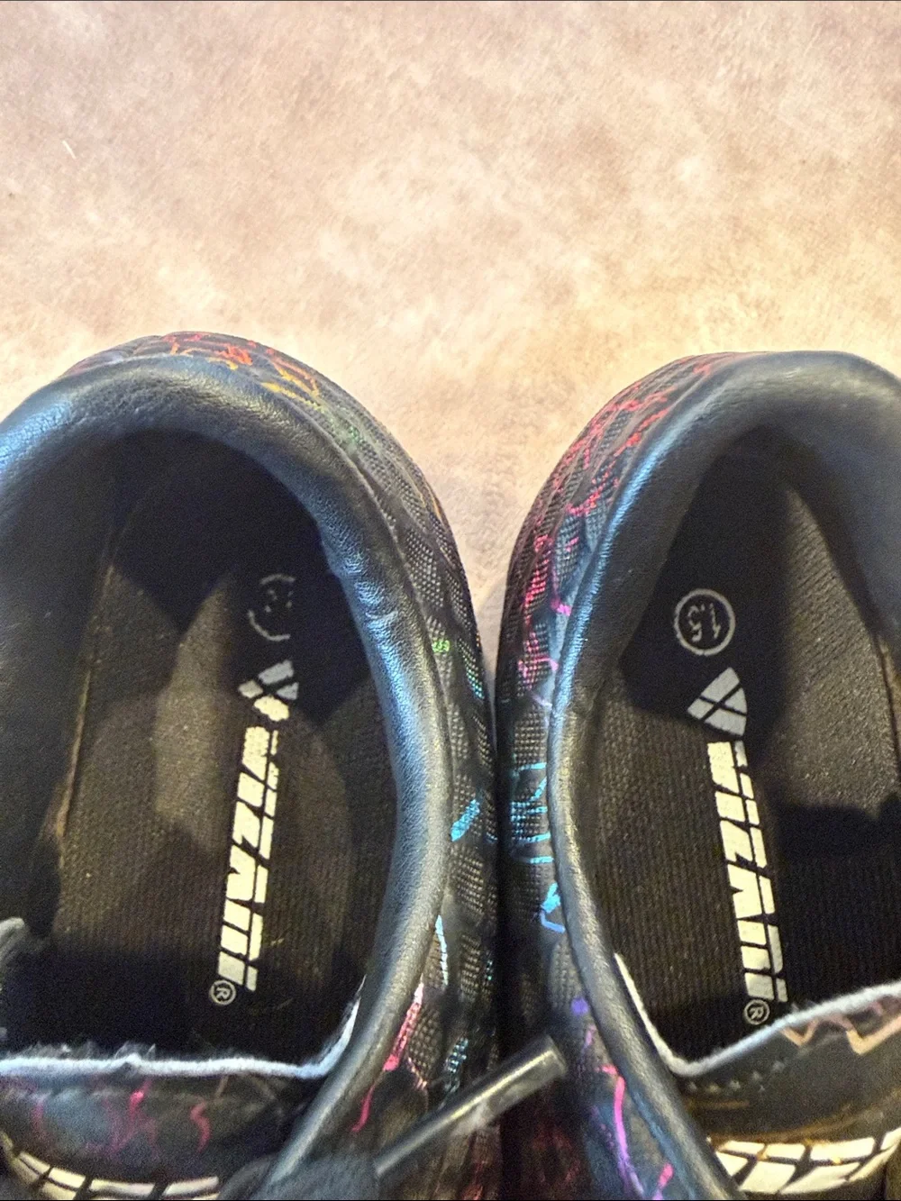 Vizari  Black Lace-Up soccer clears with Multicolor Accent Print